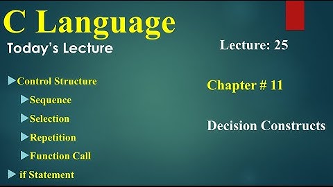 Computer 2nd Year Chapter no 11 Lecture 25 Control Structures, if Statement