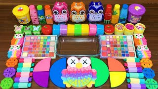 OWL!! Mixing Random Things into GLOSSY Slime! Satisfying Slime Mixing #324