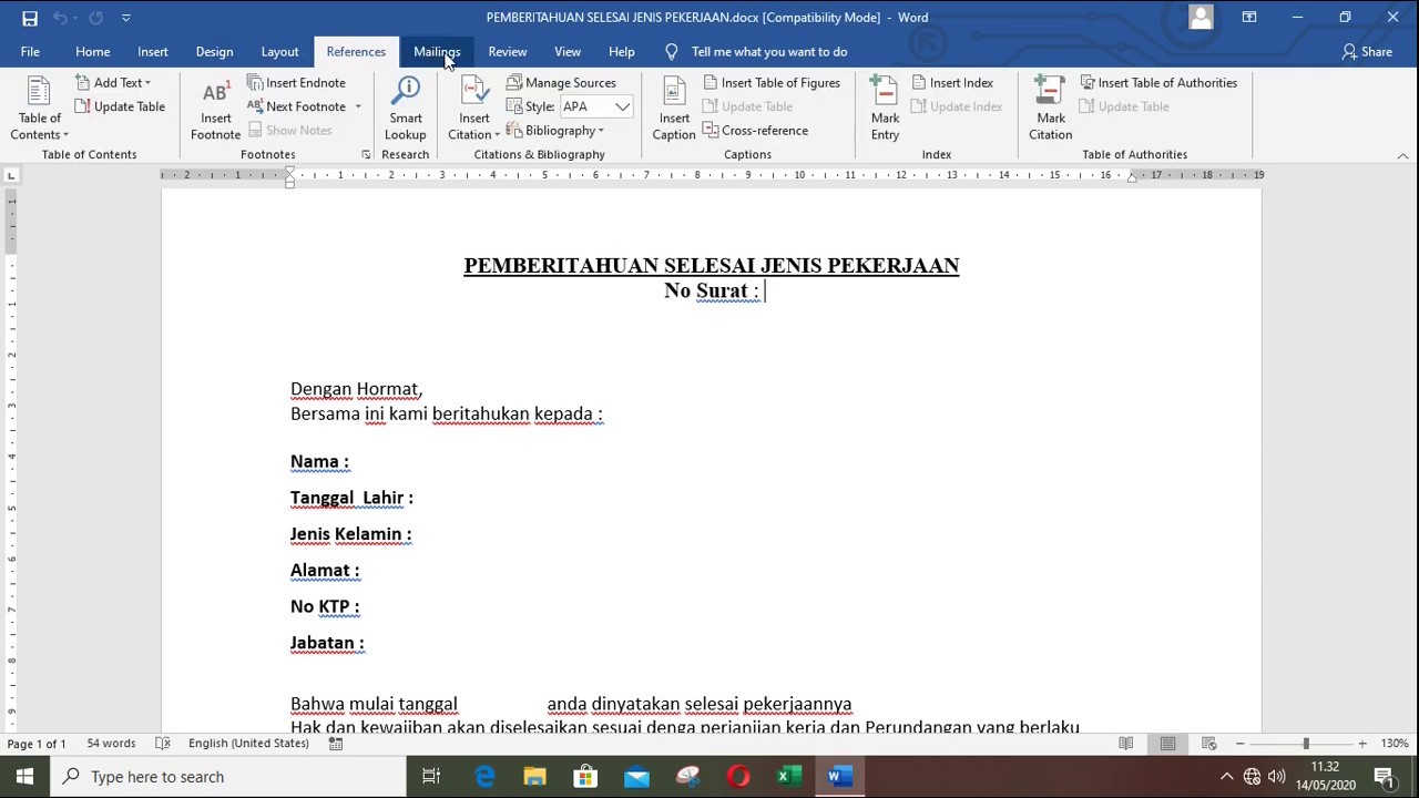 Cara Untuk Taip Surat Mengunakan Microsoft Word