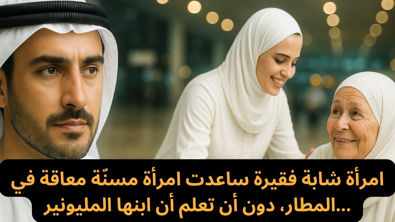 امرأة شابة فقيرة ساعدت امرأة مسنّة معاقة في المطار، دون أن تعلم أن ابنها المليونير...