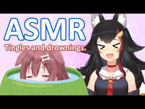 Doggo drowns doing ASMR [Ookami Mio & Inugami Korone]