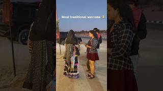 Most traditional welcome 🙏 in sam desert camping #shortsvideo #shorts #youtube #youtubeshorts
