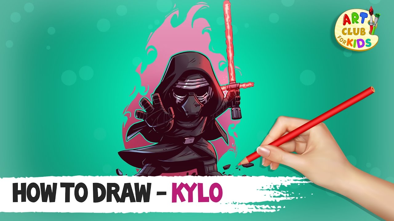 How to draw Kylo Ren | Star Wars Movie | Art Club for Kids - YouTube