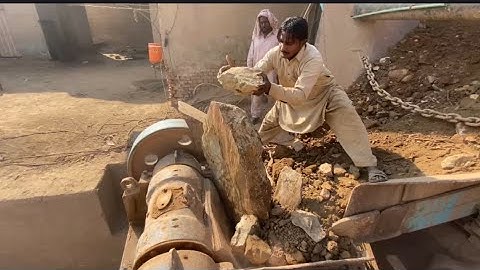 “Giant Stone Crusher in Action 💪 Crushing Huge Rocks with Power | Heavy Construction Machine Work” 