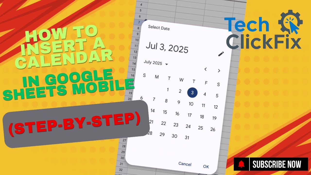 How to Insert a Calendar in Google Sheets Mobile (Step-by-Step) - YouTube