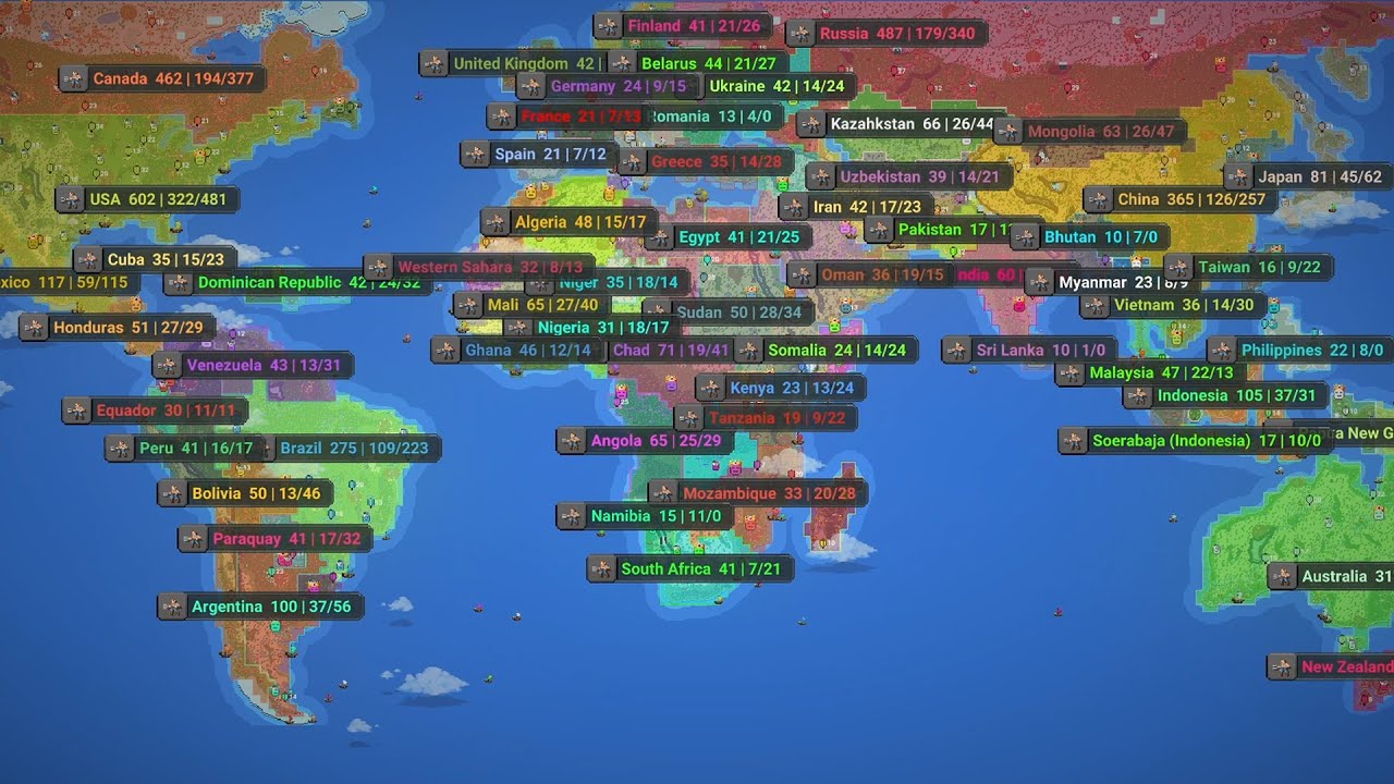 Какая страна захватит Мир? - Ворлдбокс Таймлапс