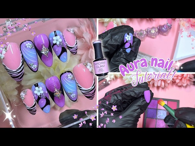 💜 PURPLE GLAM NAILS! | Easy Step-by-Step Nail Art Tutorial