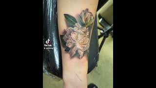 🌿 Gardenia Flower Tattoo 🌿  #gardeniatattoo #flowertattoo #thetattooedladymn #femaletattooer
