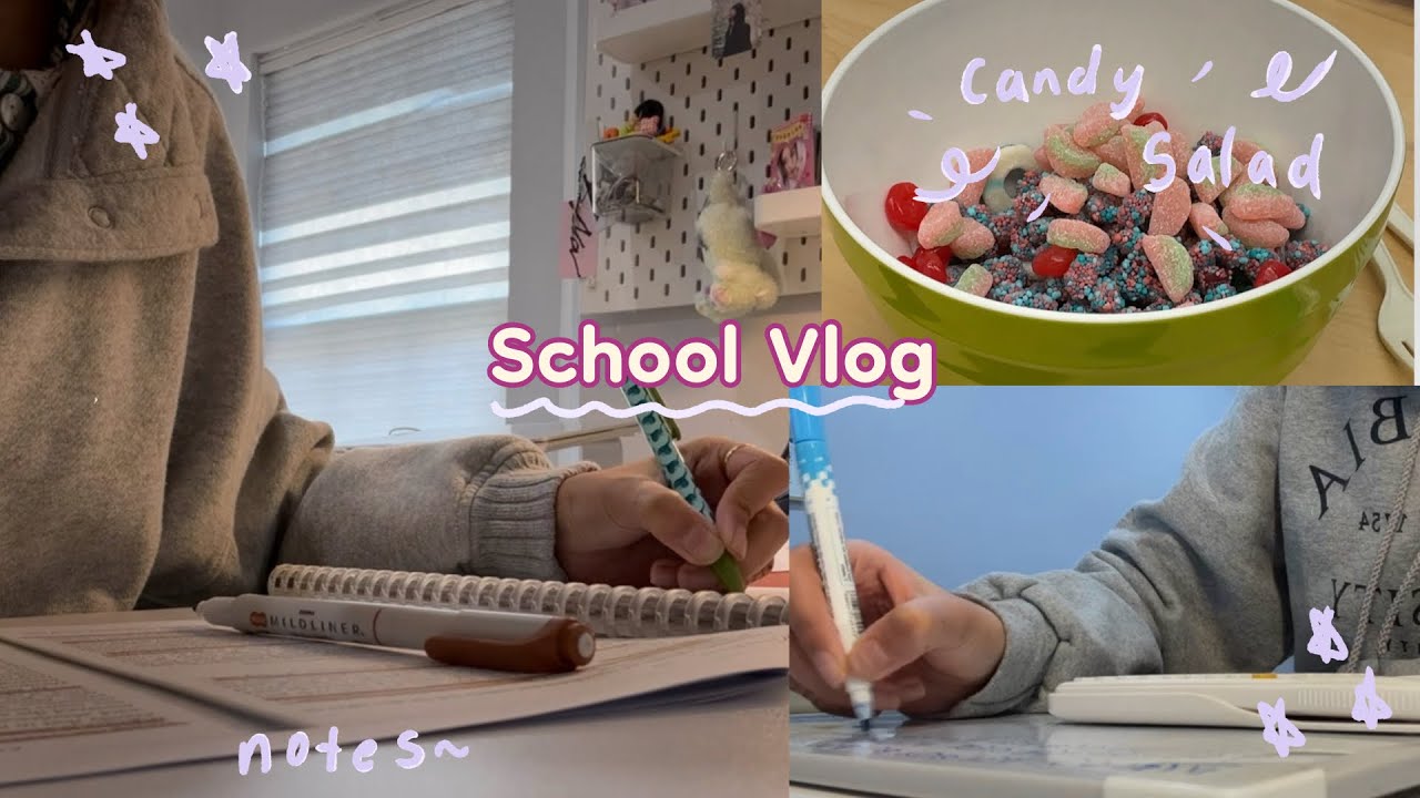 Daily School Vlog 📚Lot’s of studying and snacks
