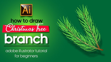 HOW TO DRAW A CHRISTMAS TREE BRANCH? ADOBE ILLUSTRATOR TUTORIAL.