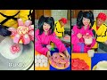 Pink food vs white food ice cream rolls challenge