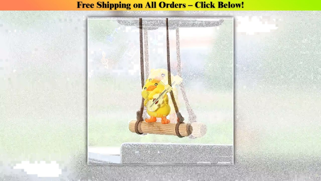 Cartoon Cute Animated Car Accessories Swinging Duck Pendant Car Rearview Mirror Ornament Birthday
