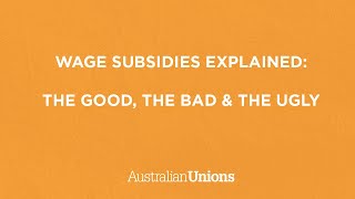 Wage subsidies explained: the good, the bad & the ugly.