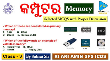 Computer Memory Selected MCQS for RI ARI AMIN SFS ICDS & RPF by  @PATTANAYAKEDUCATION