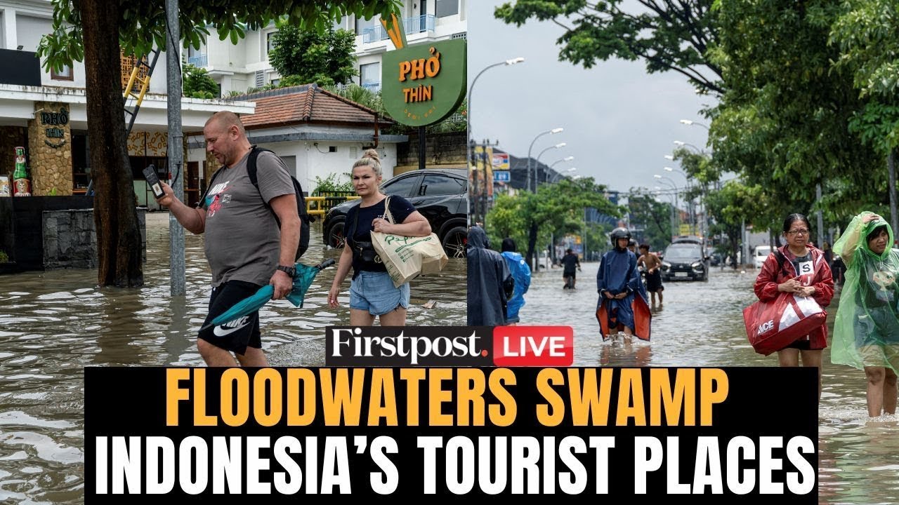 Наводнения в Индонезии в прямом эфире: смертельные наводнения на острове Бали в Индонезии, пролив...