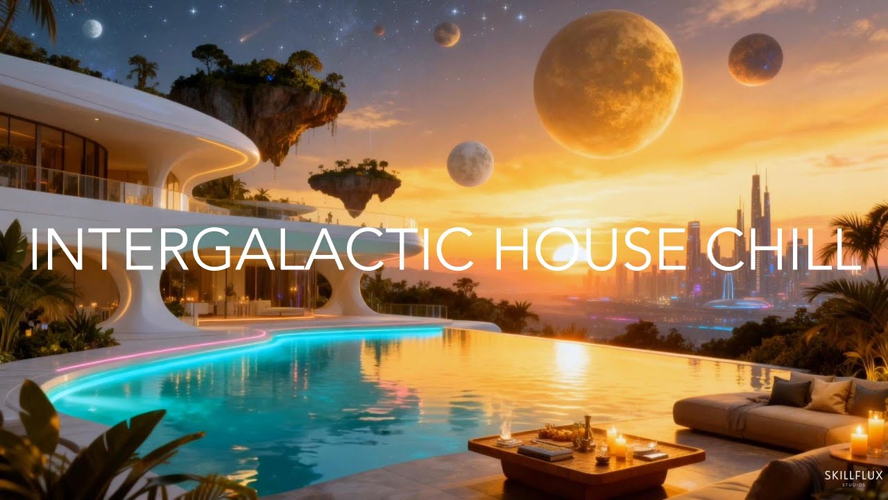 Futuristic Ibiza House, Jazzy Funk & Warm Guitar, Luxury Pool Night