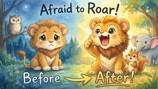 This Lion Was Afraid to Roar 🦁🌙 | Kids Bedtime Story About Courage