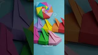 Colorful Flower hexagonal box 🤩 #shorts #origami