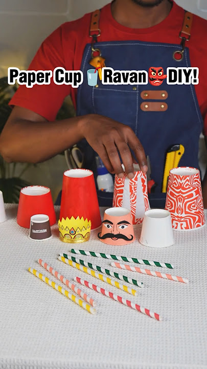 How to make RAVAN at Home with Paper Cup | Ravan kaise banaen - Dussehra Ravan making #shorts #ravan