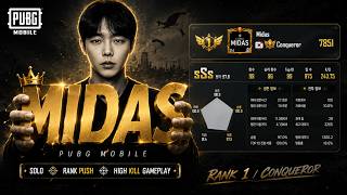🔥 MIDAS | #1 No Gyro 6-Finger Gameplay  | PUBG MOBILE