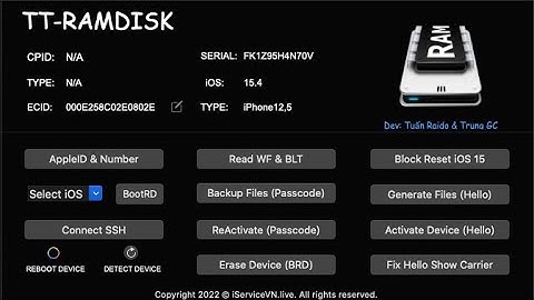 TT-RAMDISK v4 : Passcode/ Hello iOS 12-16 Bypass