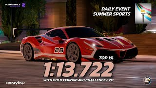 Ferrari 488 Challenge Evo | Top 1% - 1:13.722 | Summer Sports | ASPHALT LEGENDS screenshot 5