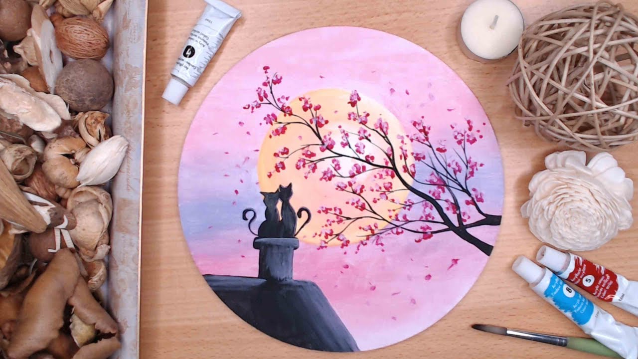 Daily challenge 108 Spring Cherry blossoms painting for beginners
