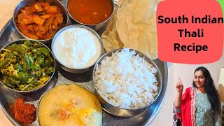 Veg South Indian Thali recipe | Festive lunch ideas | Navratri special meal | [MOM ON THE GO]