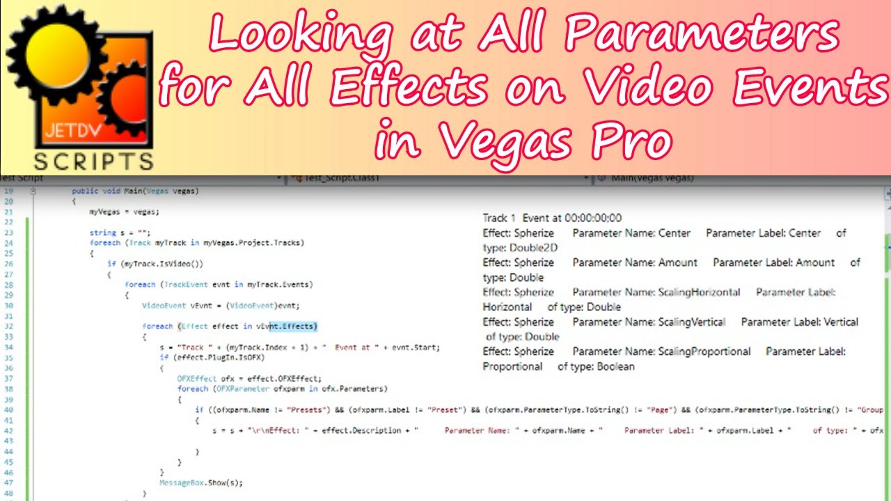 Looking at All Parameters for All Effects on Video Events in Vegas Pro