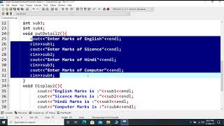 Multilevel Inheritance Program using C++