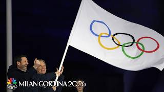 Olympic flag handoff signals transition to French Alps | Winter Olympics 2026 | NBC Sports