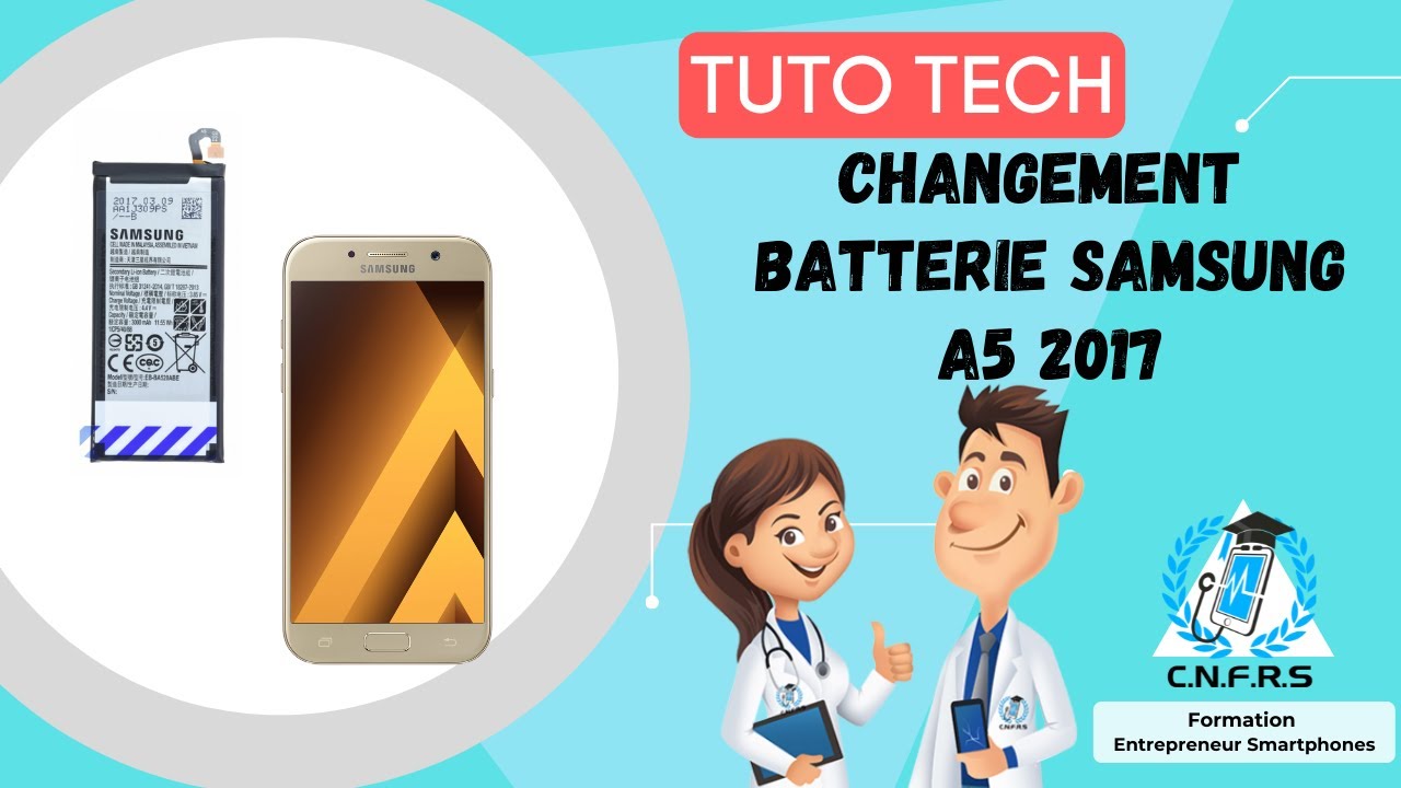 Comment Remplacer une Batterie Samsung Galaxy A5 2017 - YouTube