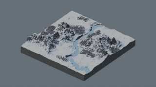 Worldpainter Timelapse #1: Snowy mountain ranges