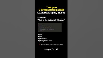 Day 20 Think you know C programming? Test your knowledge with this MCQ! @5minutesprogramming
