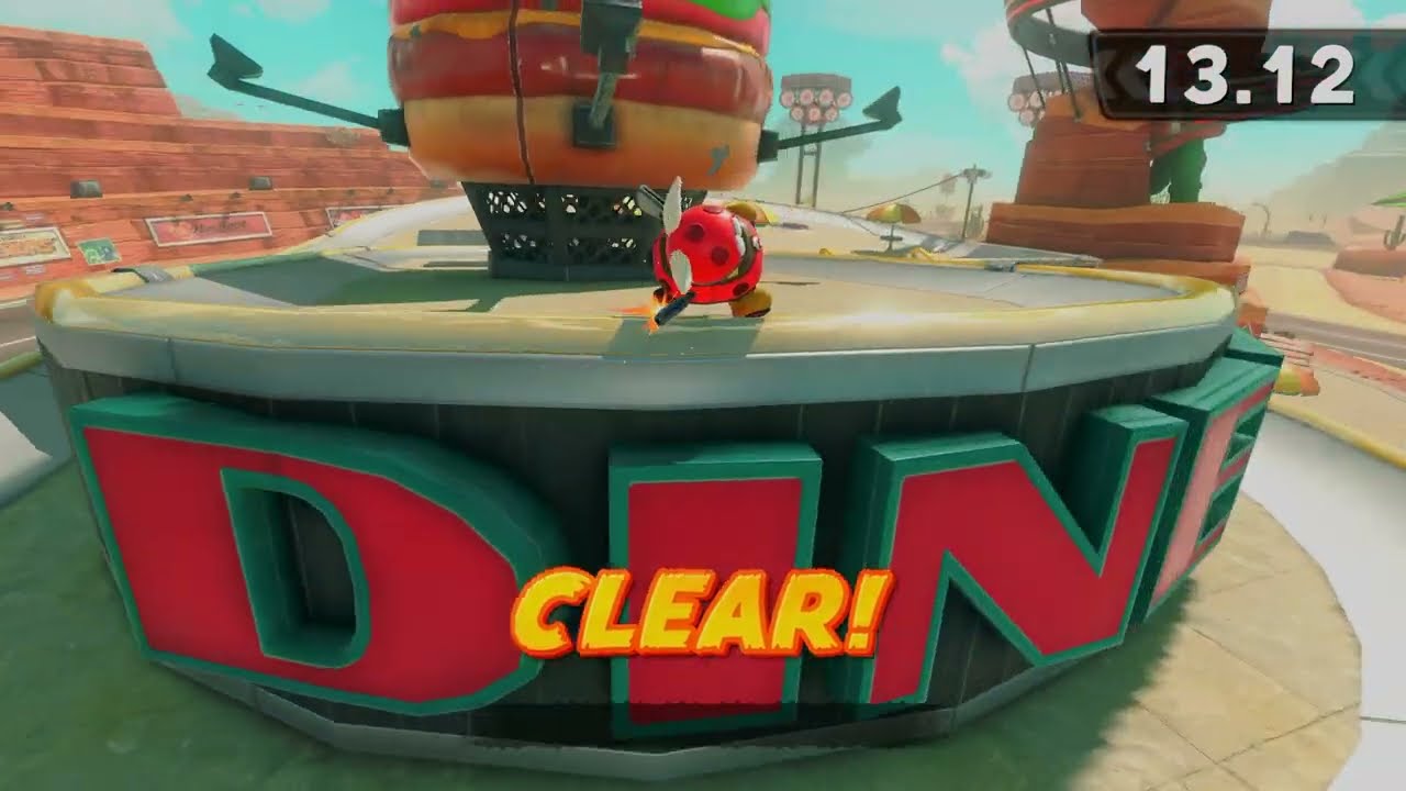 Mario Kart World - Rail ride to gather the burger's blue coins! (P Switch)