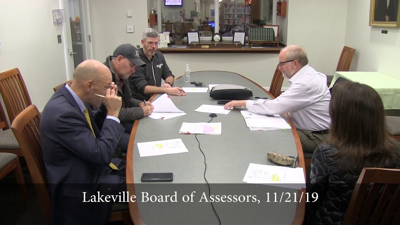 Lakeville Board of Assessors, 11/21/19 YouTube