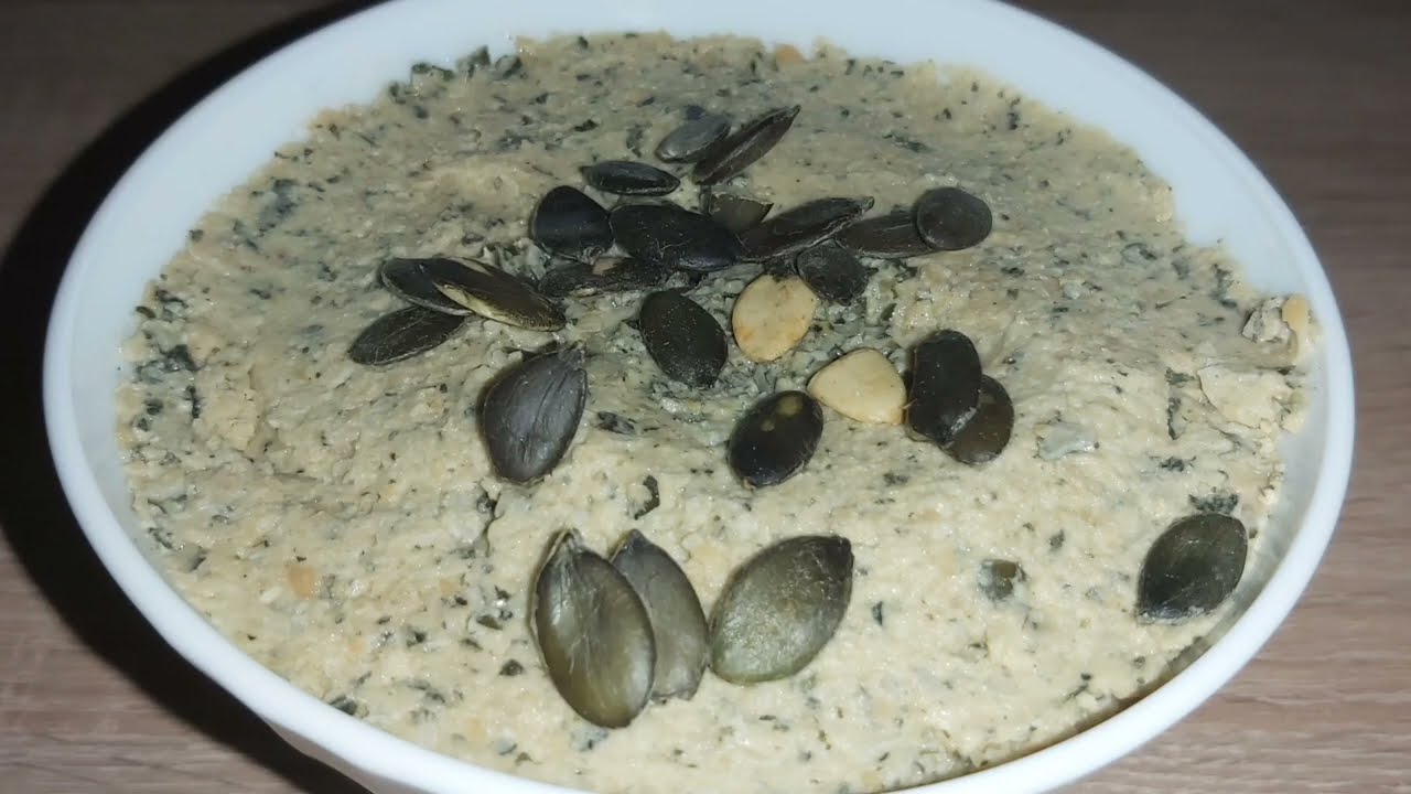 HUMUS SA BUNDEVINIM SEMENKAMA(GOLICE)SAVRŠEN NAMAZ ZA DORUČAK ILI VEČERU #vegan#posno