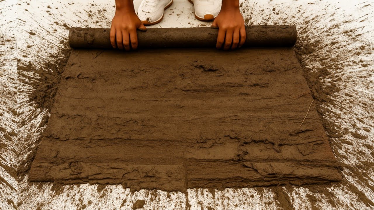 Shocking Clay Shocking - Washing a 60-year-old clay carpet with a metal scrubber and ...