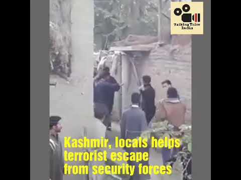 Kashmir, locals helps terrorist escape from security forces - YouTube