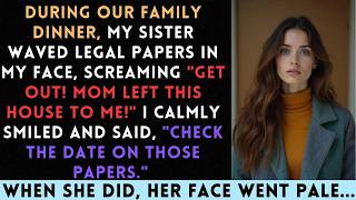 At Thanksgiving Dinner, My Sister Screamed 'Get Out! Mom Left This House To Me!...