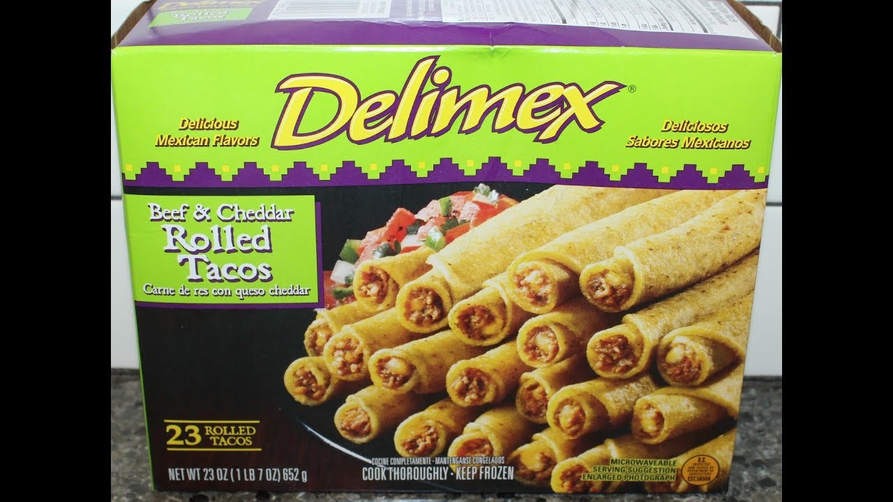 Delimex Beef & Cheddar Rolled Tacos Review YouTube
