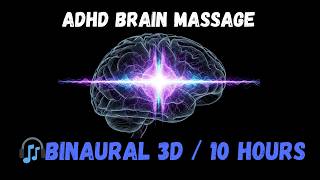 ADHD Brain Massage: Binaural Rain Sounds for Deep Focus (10 Hours) ๐ง 3D Binaural Rain for ADHD