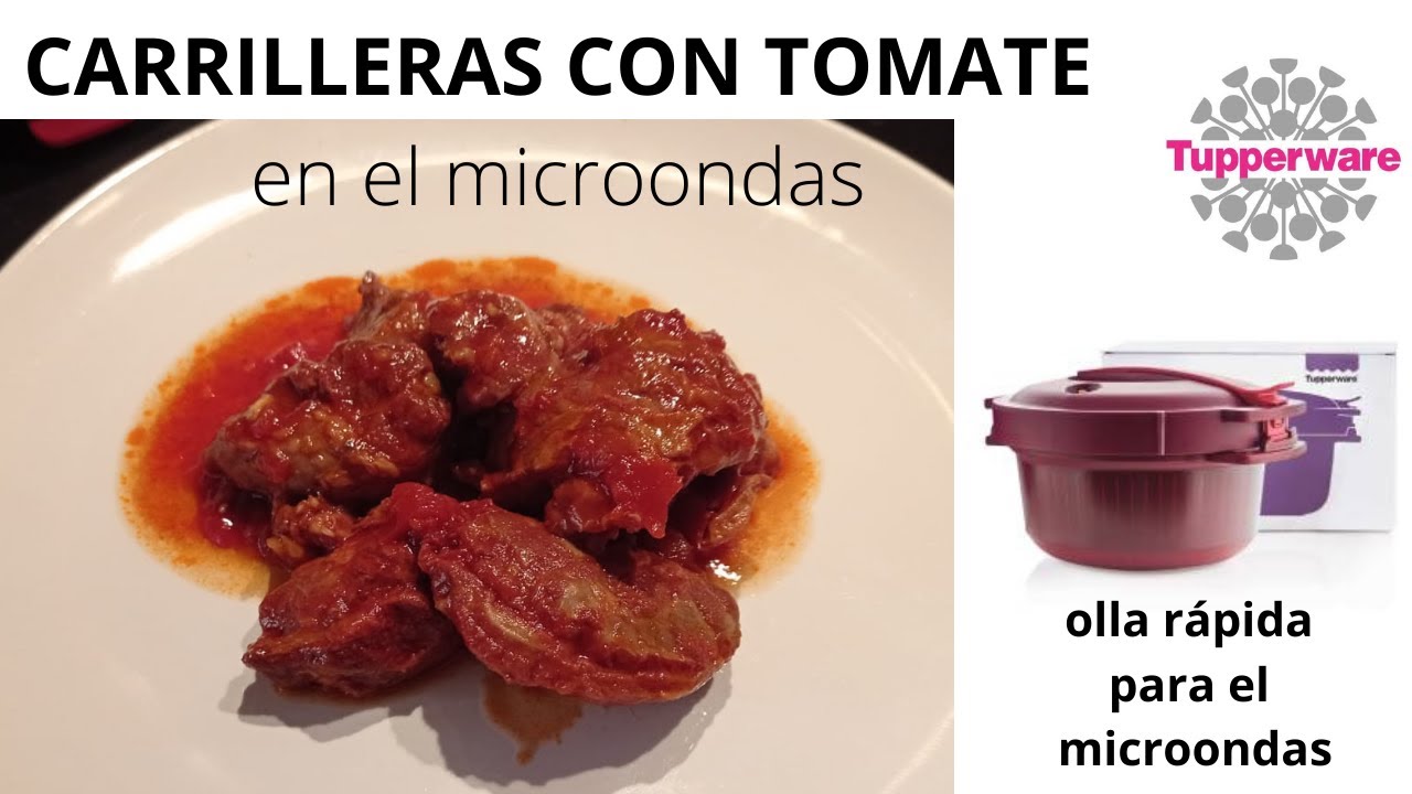 Como hacer carrilleras con tomate en el microondas con Tupperware