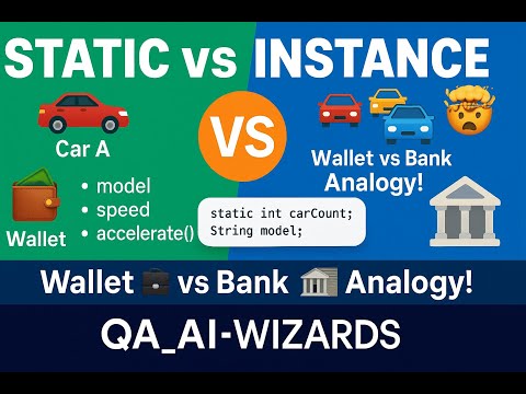 🚀 Java Static vs Instance Explained with Real Examples | Understand Class vs Object Like a Pro!