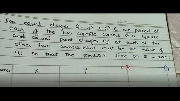 Two equal charges are placed at each of the two opposite corners of a square