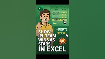 Show IPL Team Wins as ⭐ STARS in Excel | REPT Function! #shorts #ytshorts #exceltips