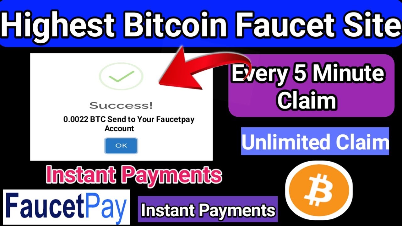Highest Bitcoin Faucet Website 2023 || Claim Every 5 Minute | Without Investment || Instant Payments