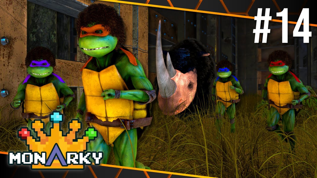 Racing to Escape A Maze Full of Rhinos in this Turtles ARK Mod! | Monarky - The Hunted #14