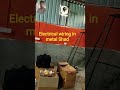“Safe and strong electrical wiring setup inside a metal shed ⚡🔧