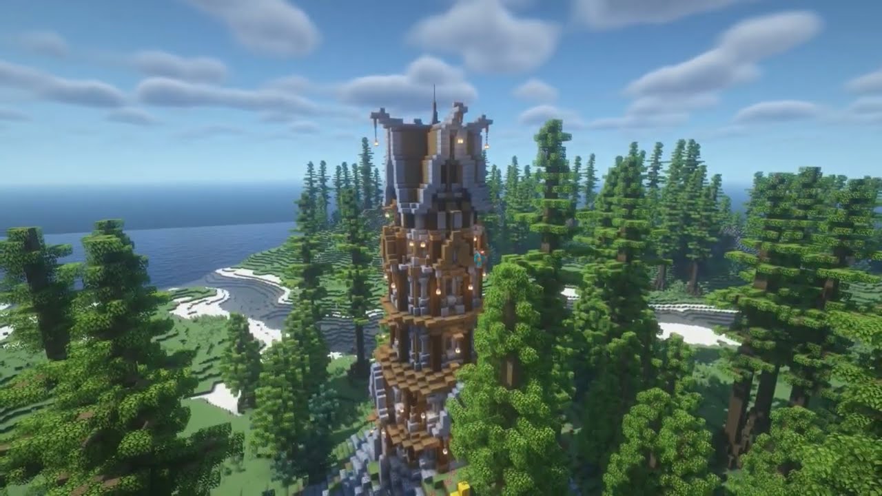 Minecraft - medieval watch tower - YouTube